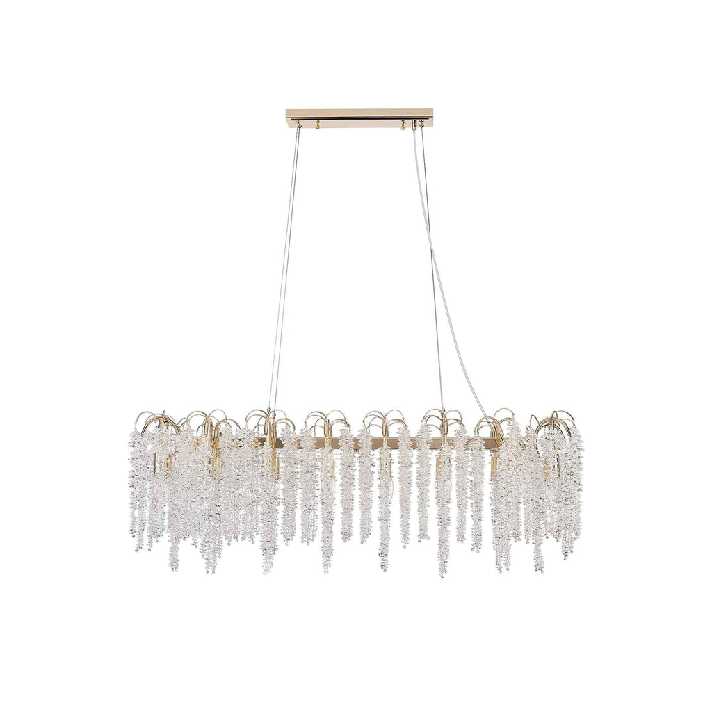 IL32903 Wisteria Oval Pendant 16 Light E14 French Gold / Crystal