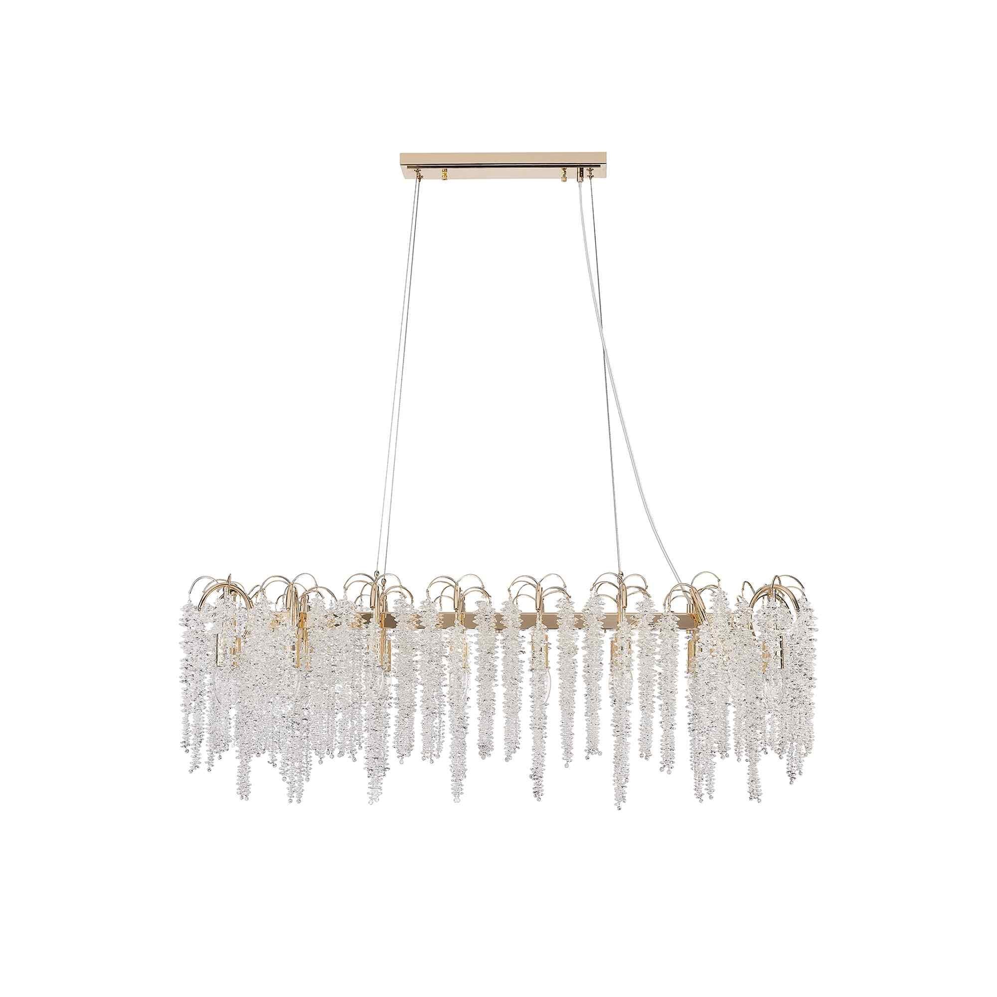 IL32903 Wisteria Oval Pendant 16 Light E14 French Gold / Crystal