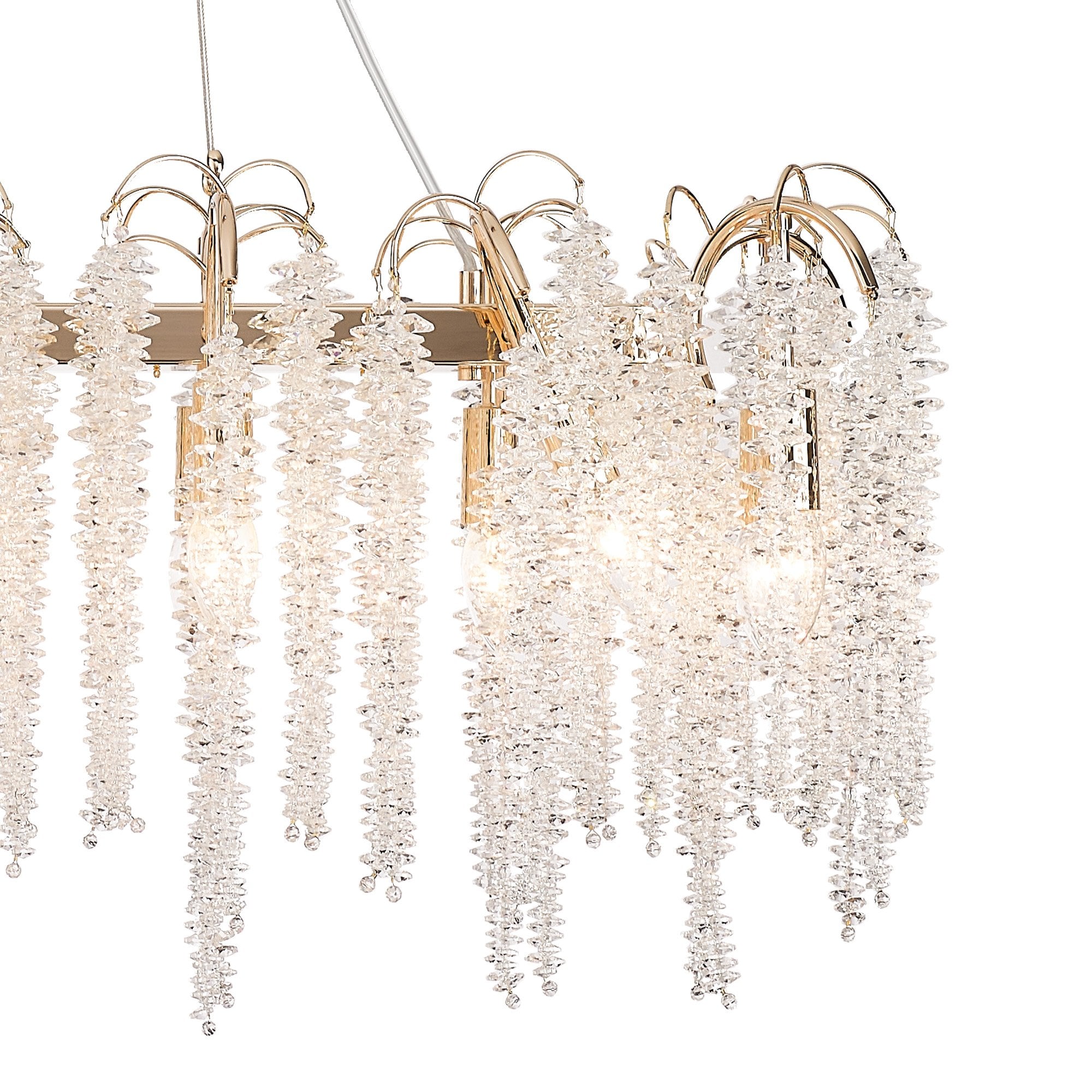 IL32903 Wisteria Oval Pendant 16 Light E14 French Gold / Crystal