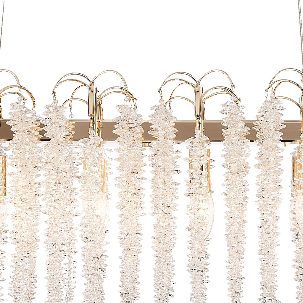 IL32903 Wisteria Oval Pendant 16 Light E14 French Gold / Crystal