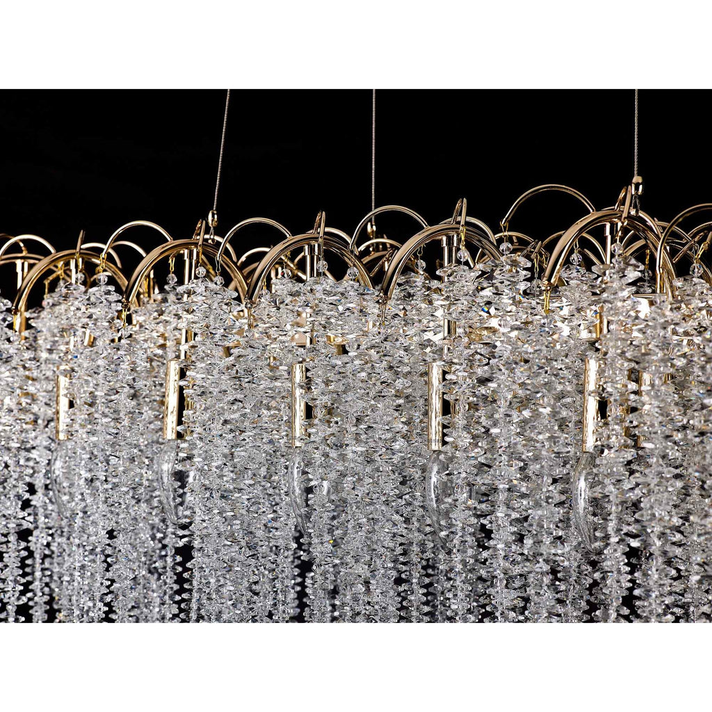 IL32903 Wisteria Oval Pendant 16 Light E14 French Gold / Crystal