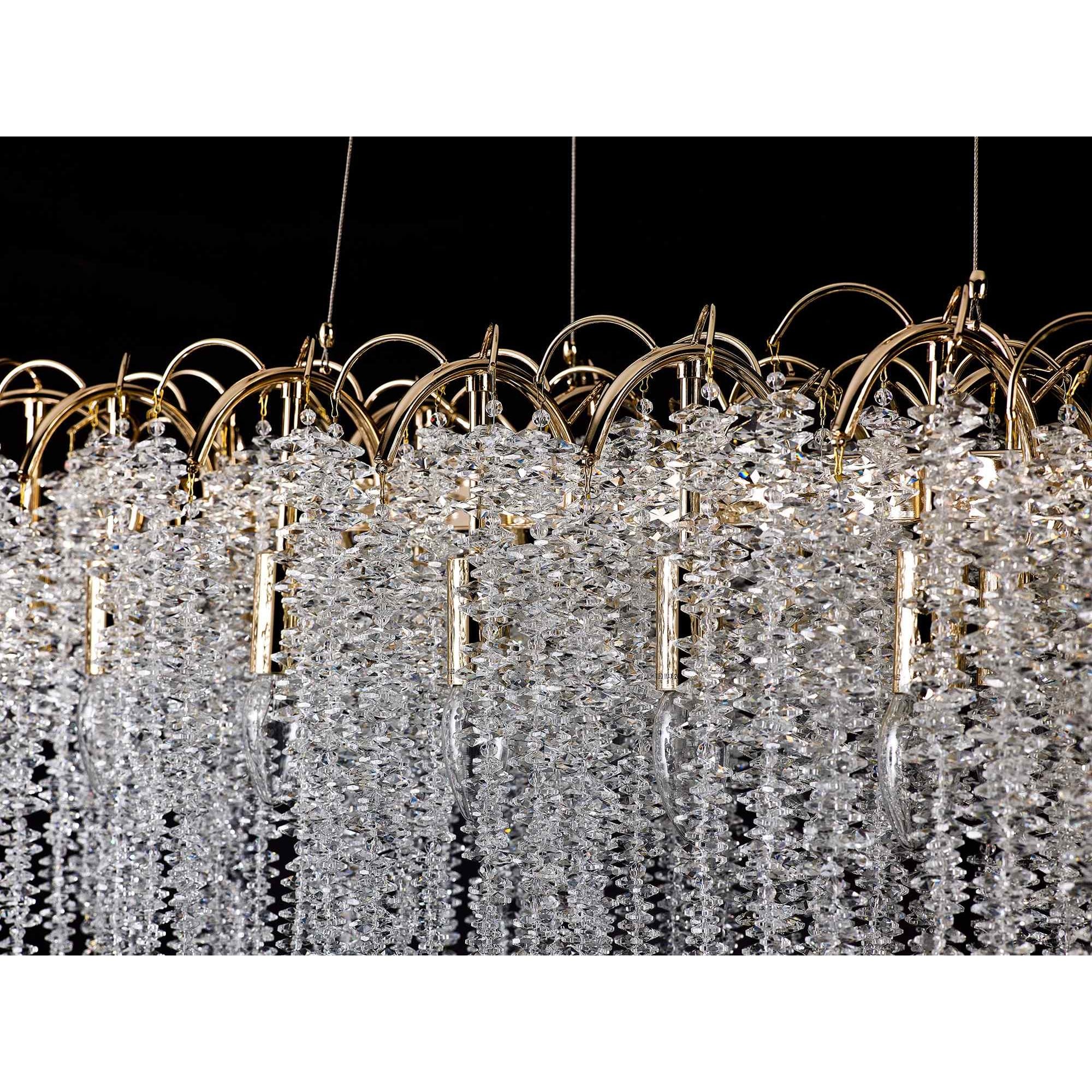 IL32903 Wisteria Oval Pendant 16 Light E14 French Gold / Crystal