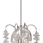 IL32906 Wisteria Round Pendant 1 Light E14 Polished Nickel / Crystal