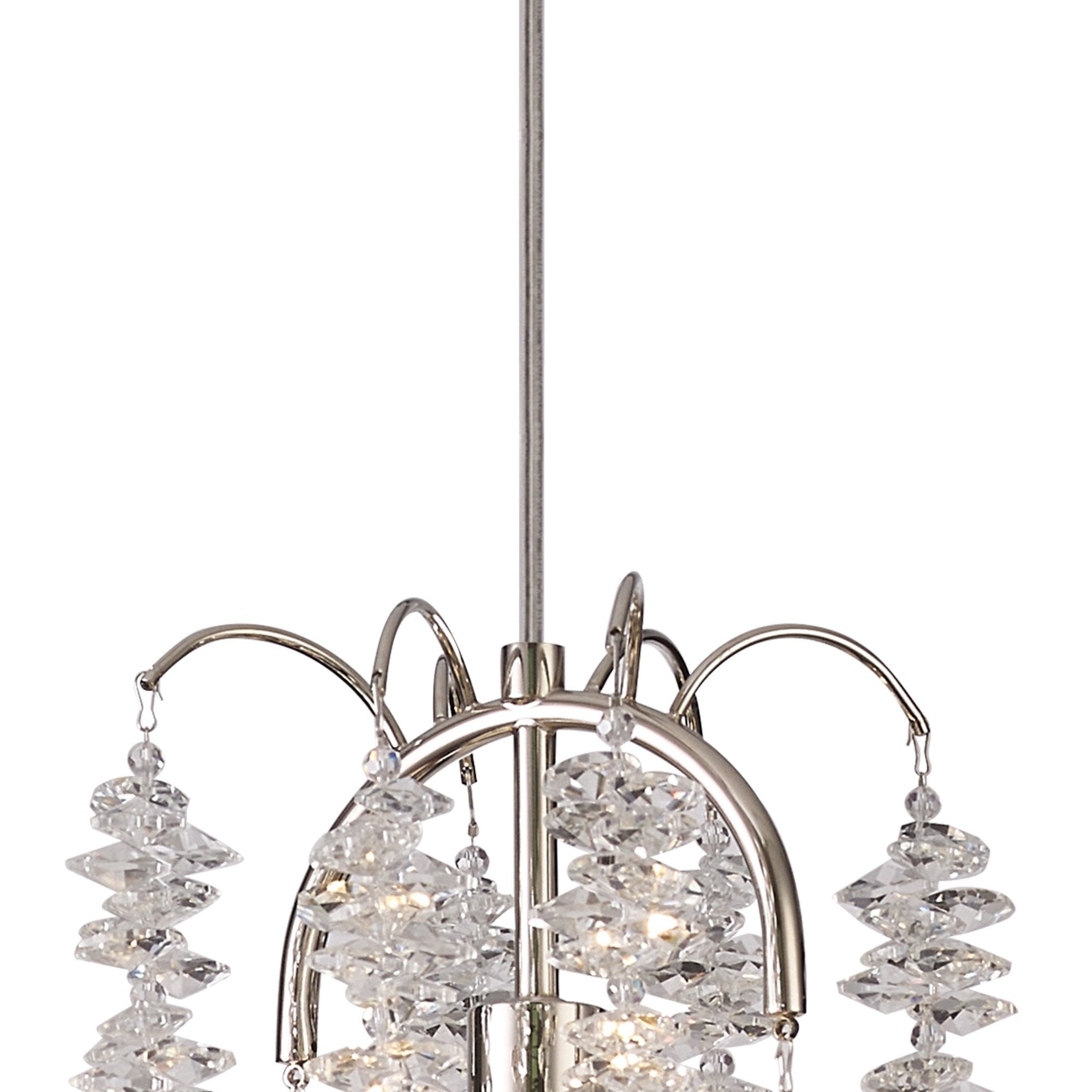 IL32906 Wisteria Round Pendant 1 Light E14 Polished Nickel / Crystal