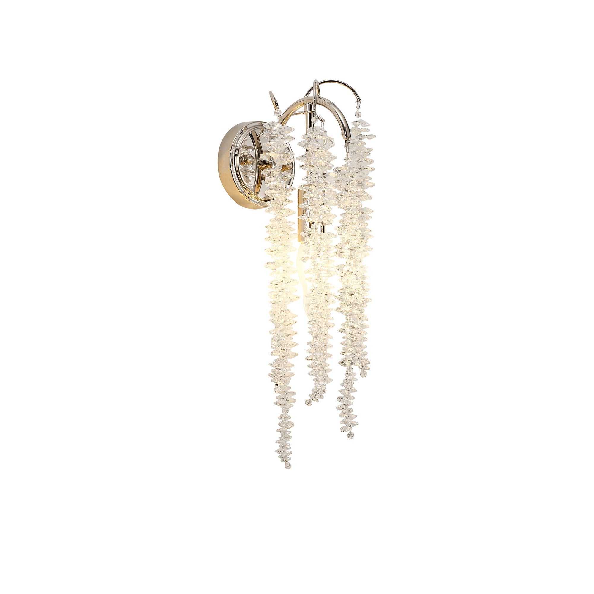 IL32885 Wisteria Wall Lamp 1 Light E14 Polished Nickel / Crystal