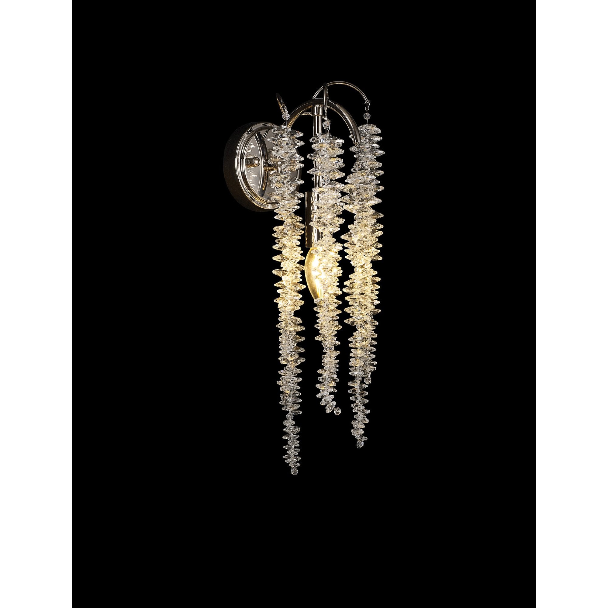 IL32885 Wisteria Wall Lamp 1 Light E14 Polished Nickel / Crystal