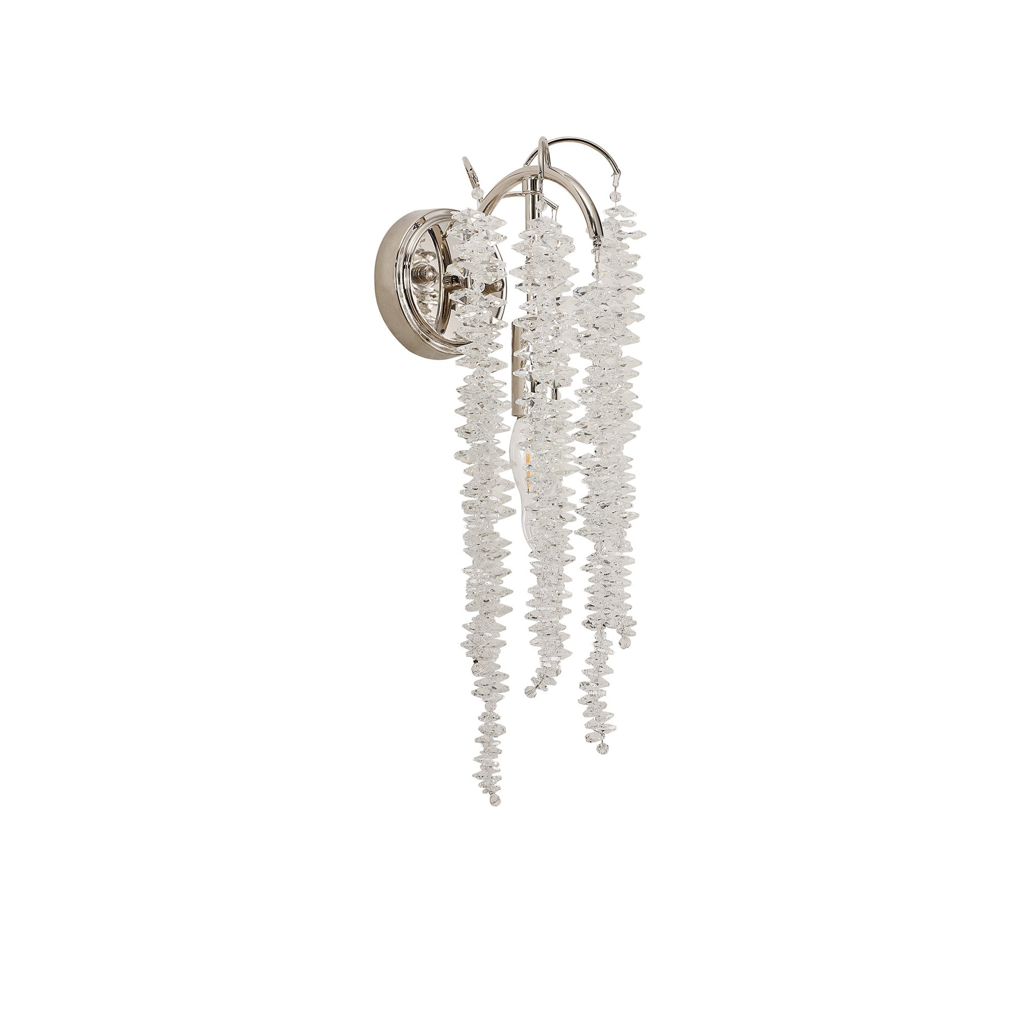 IL32885 Wisteria Wall Lamp 1 Light E14 Polished Nickel / Crystal