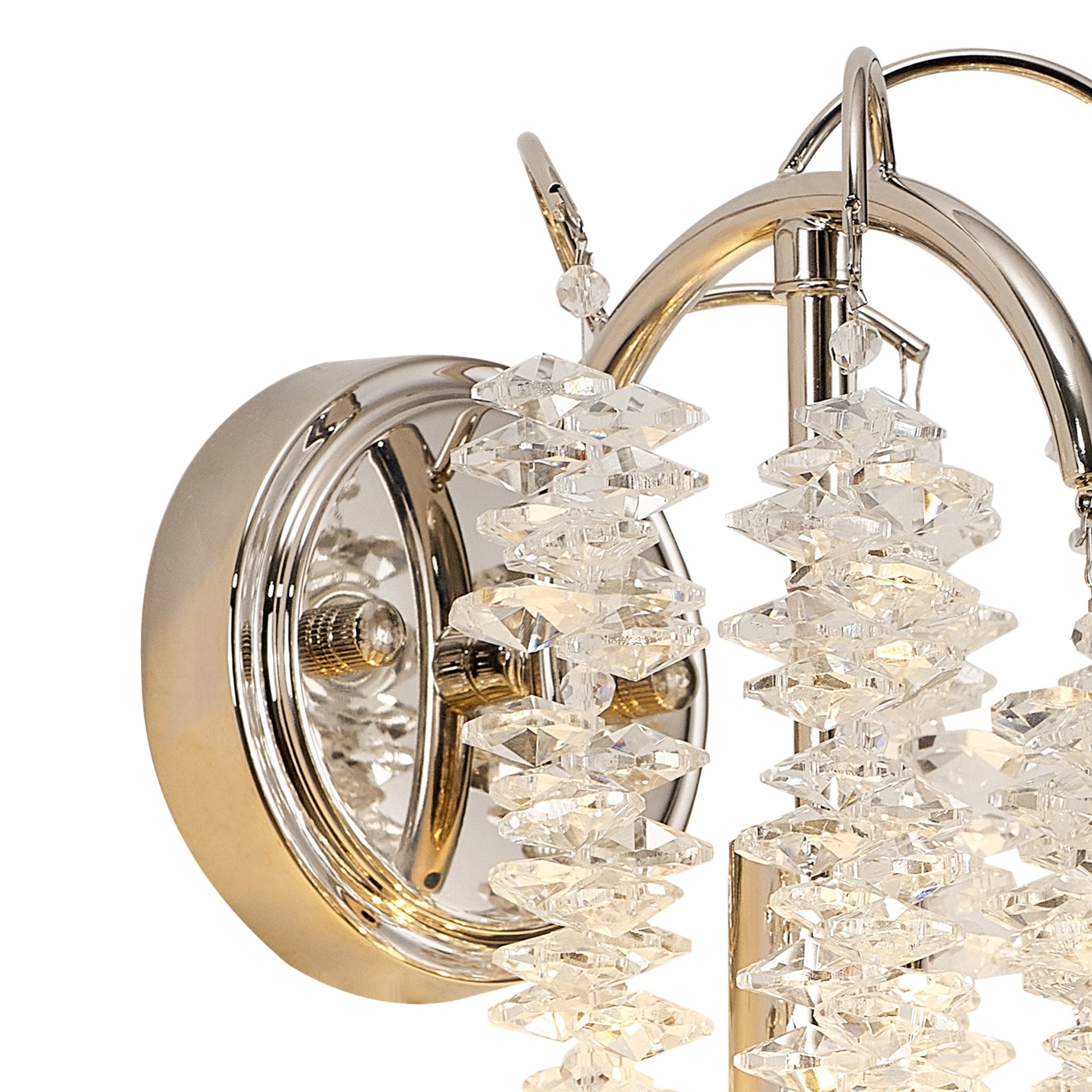 IL32885 Wisteria Wall Lamp 1 Light E14 Polished Nickel / Crystal