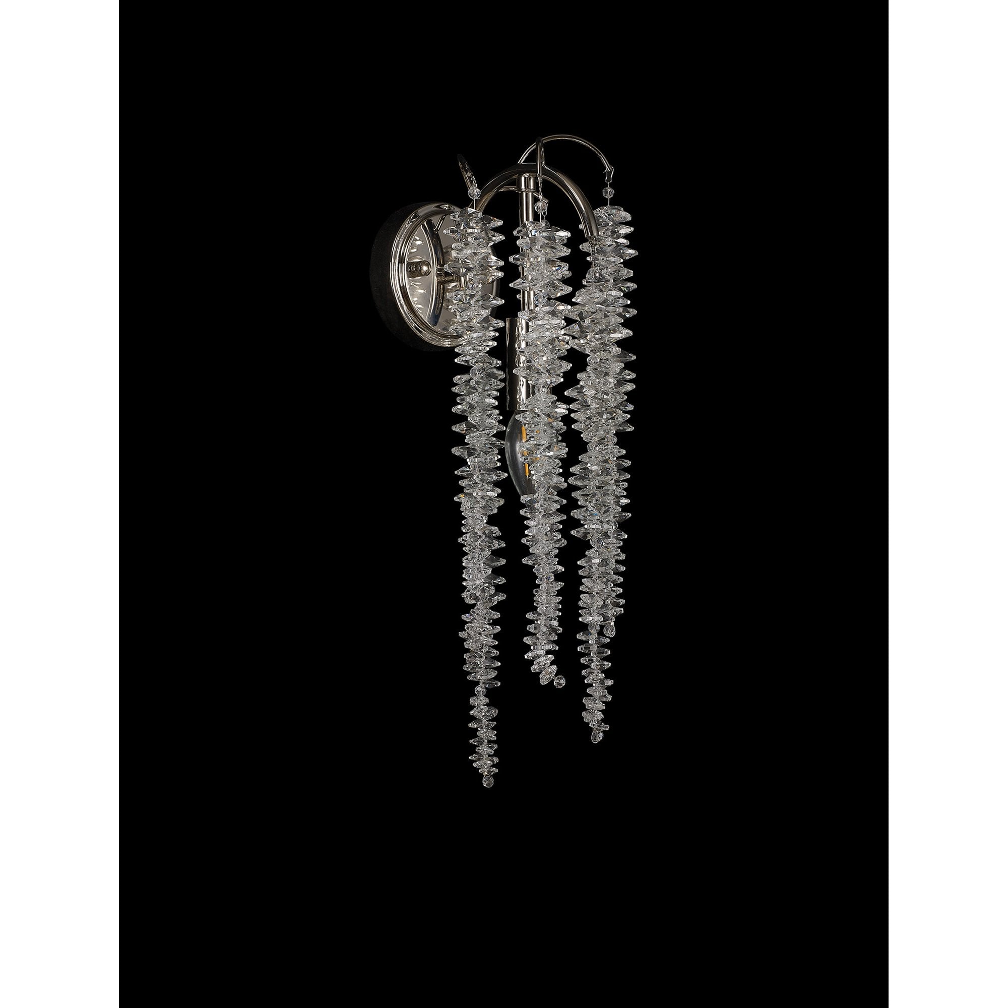 IL32885 Wisteria Wall Lamp 1 Light E14 Polished Nickel / Crystal