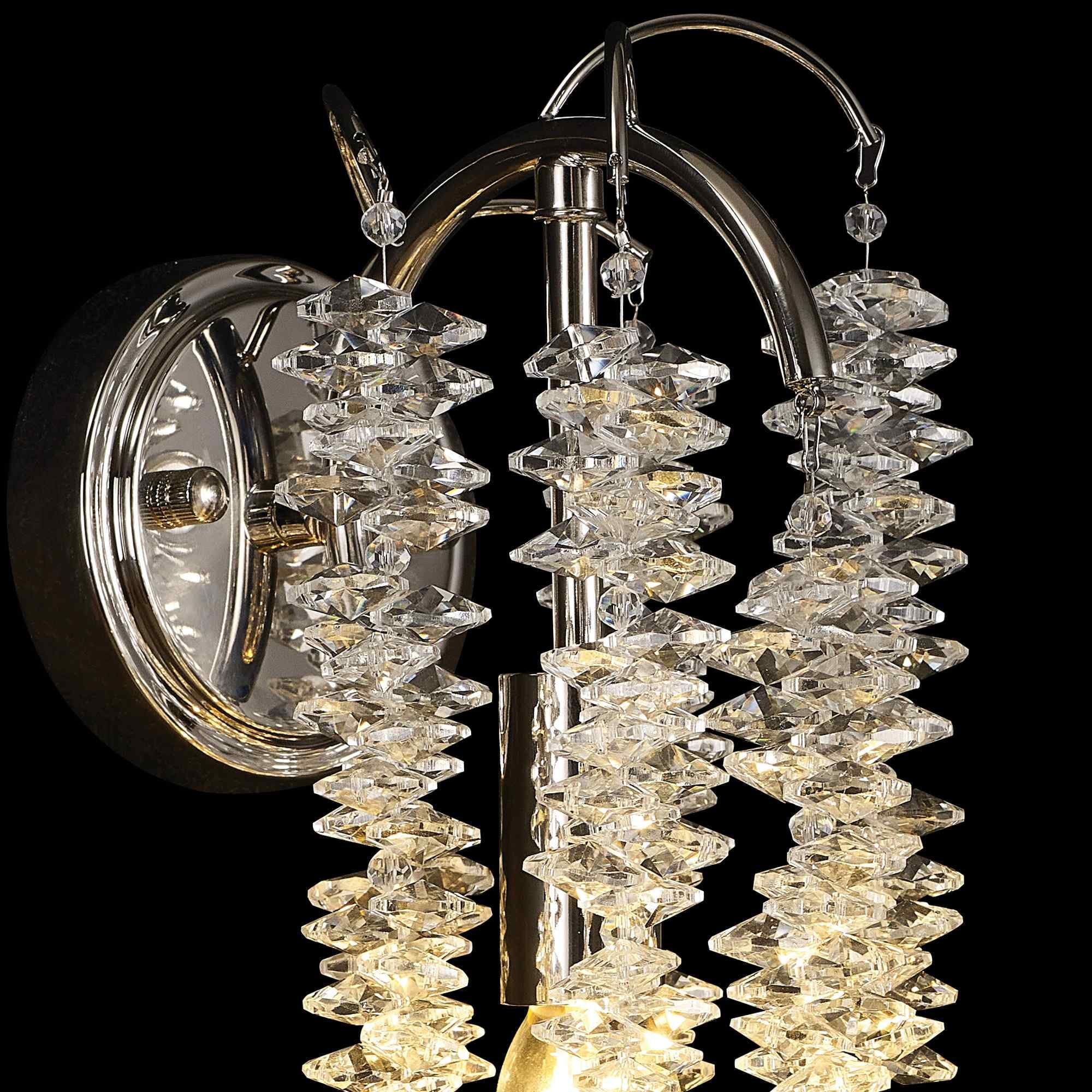 IL32885 Wisteria Wall Lamp 1 Light E14 Polished Nickel / Crystal