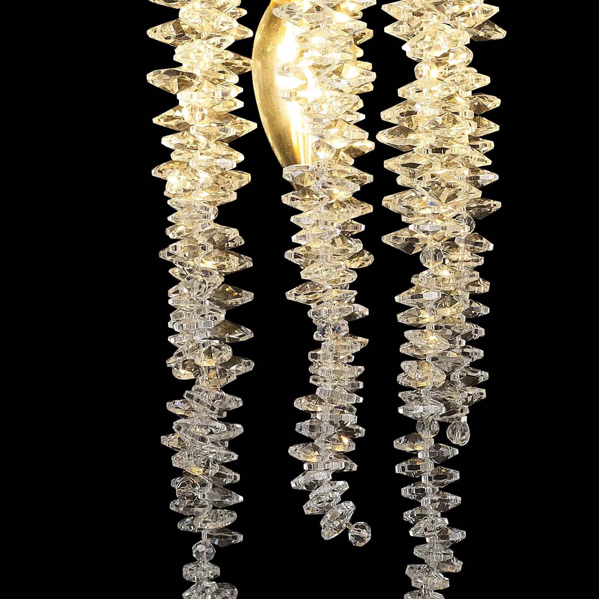 IL32885 Wisteria Wall Lamp 1 Light E14 Polished Nickel / Crystal