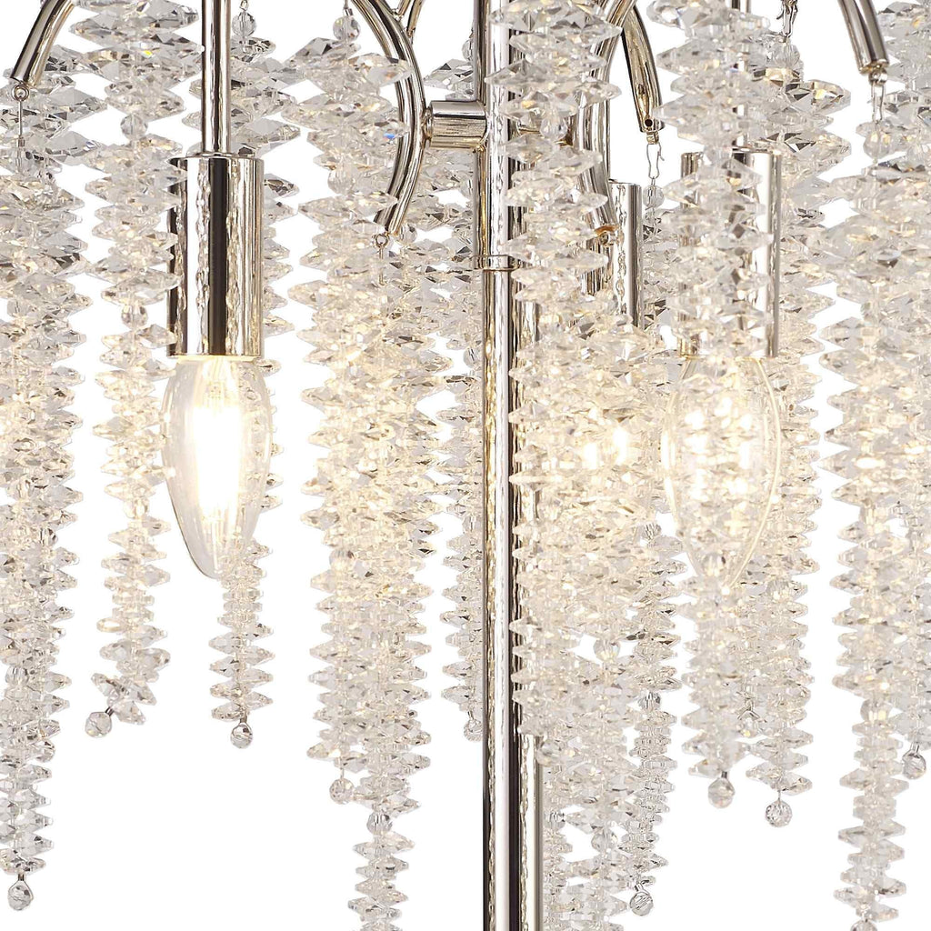 IL32904 Wisteria Table Lamp 3 Light E14 Polished Nickel / Crystal