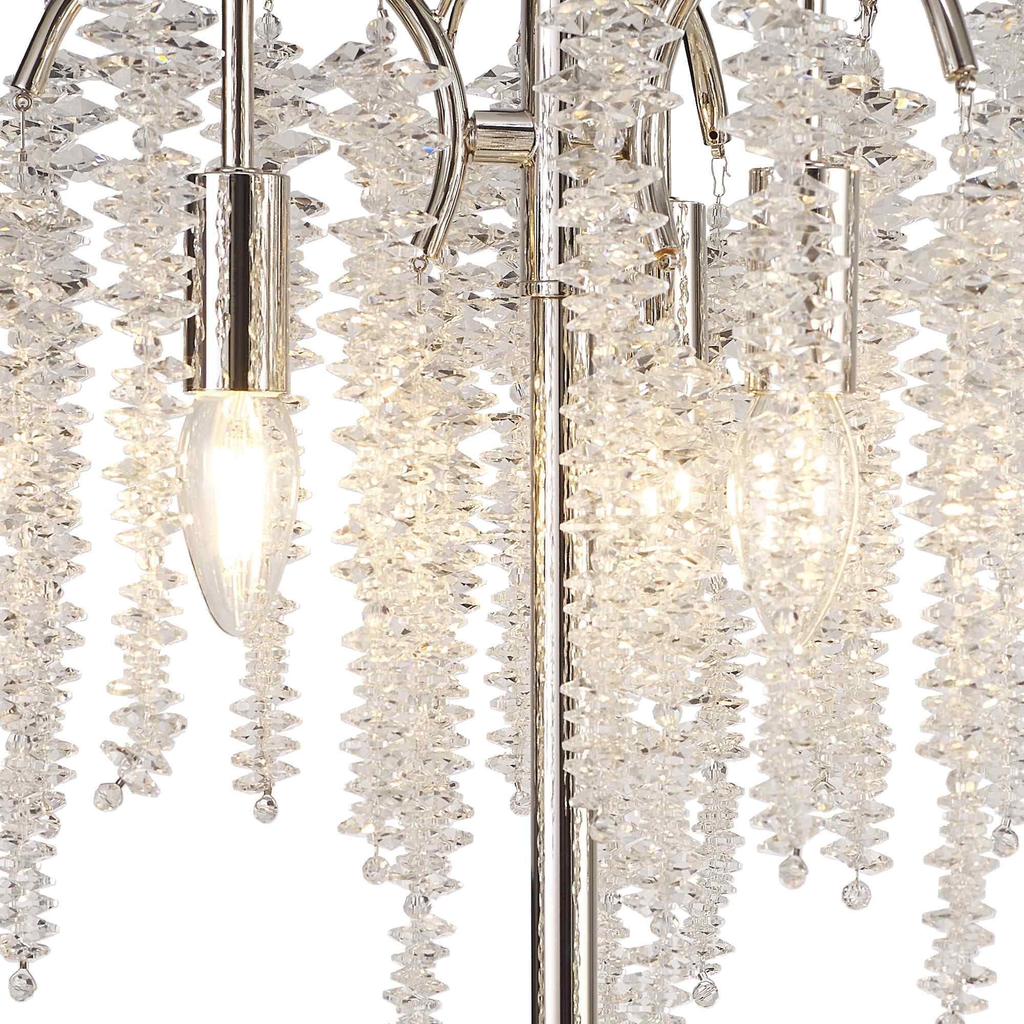 IL32904 Wisteria Table Lamp 3 Light E14 Polished Nickel / Crystal
