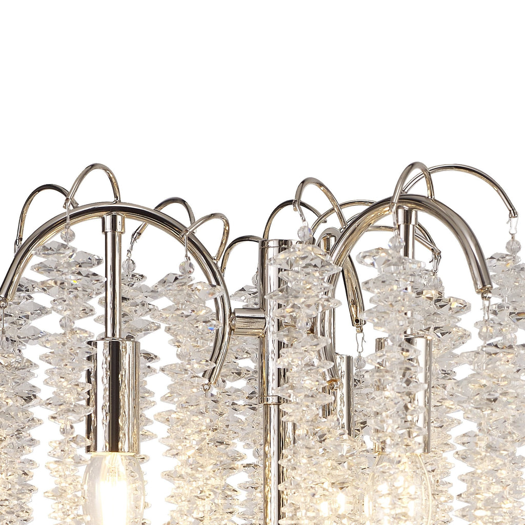 IL32904 Wisteria Table Lamp 3 Light E14 Polished Nickel / Crystal