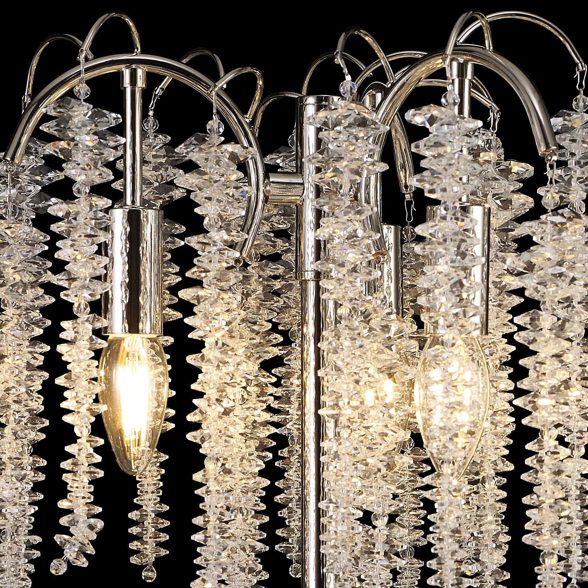 IL32904 Wisteria Table Lamp 3 Light E14 Polished Nickel / Crystal