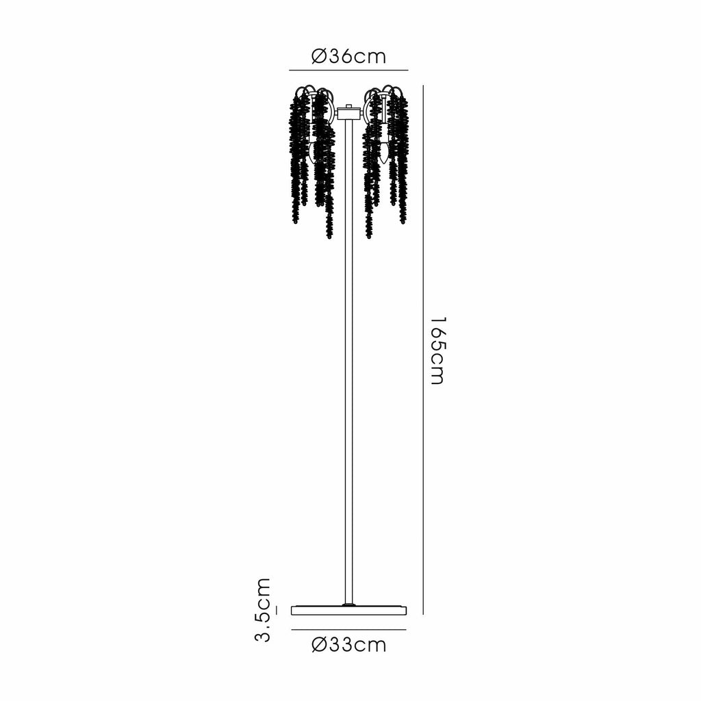 IL32905 Wisteria Floor Lamp 4 Light E14 Polished Nickel / Crystal