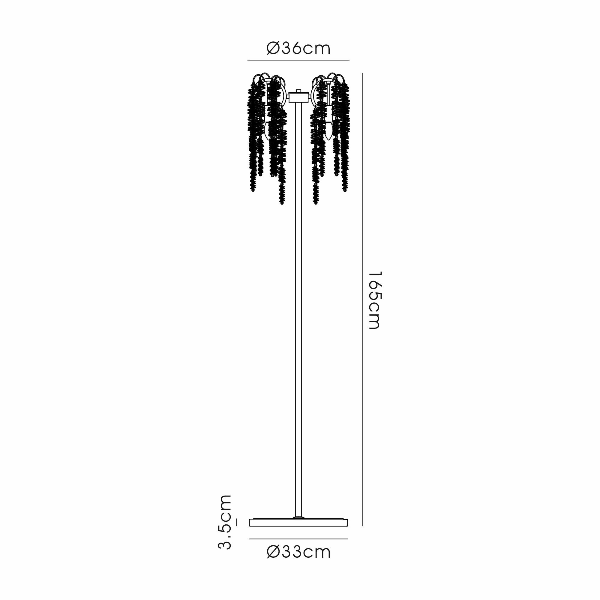 IL32905 Wisteria Floor Lamp 4 Light E14 Polished Nickel / Crystal