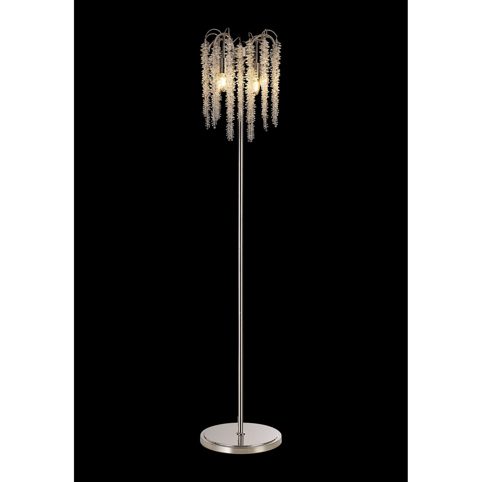 IL32905 Wisteria Floor Lamp 4 Light E14 Polished Nickel / Crystal