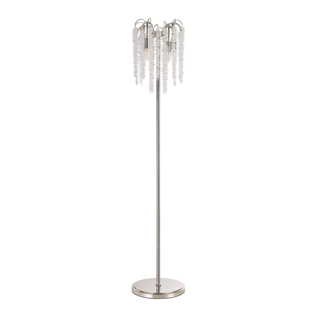 IL32905 Wisteria Floor Lamp 4 Light E14 Polished Nickel / Crystal
