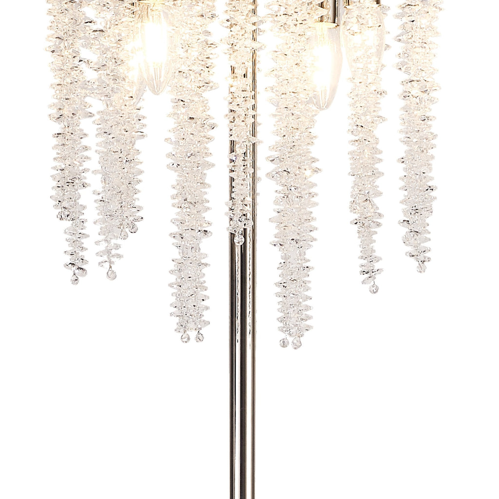 IL32905 Wisteria Floor Lamp 4 Light E14 Polished Nickel / Crystal