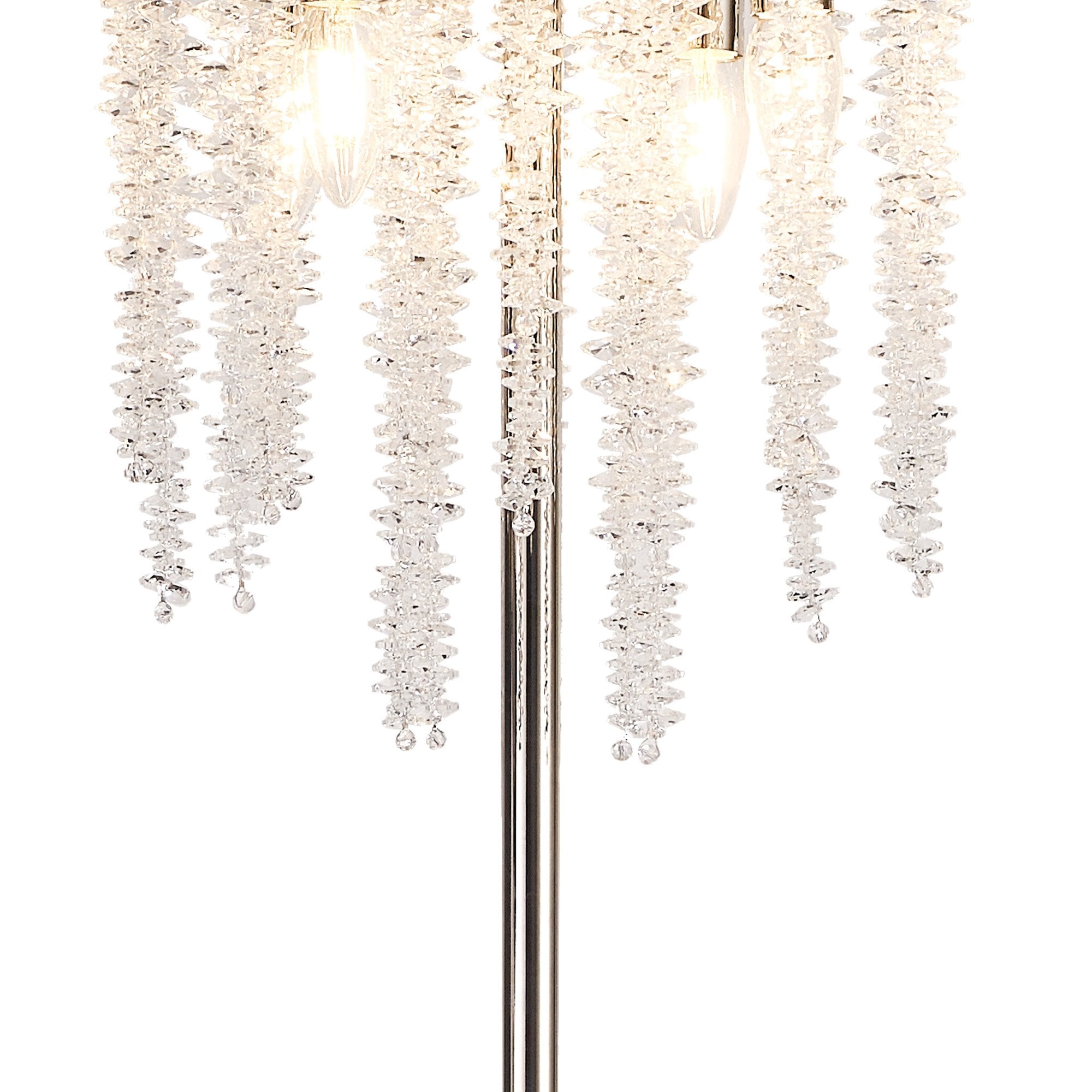IL32905 Wisteria Floor Lamp 4 Light E14 Polished Nickel / Crystal
