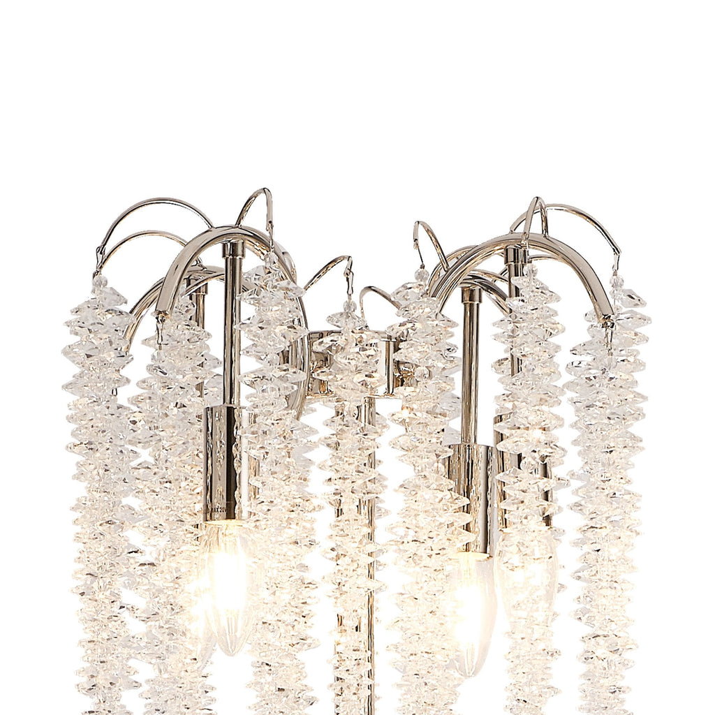 IL32905 Wisteria Floor Lamp 4 Light E14 Polished Nickel / Crystal