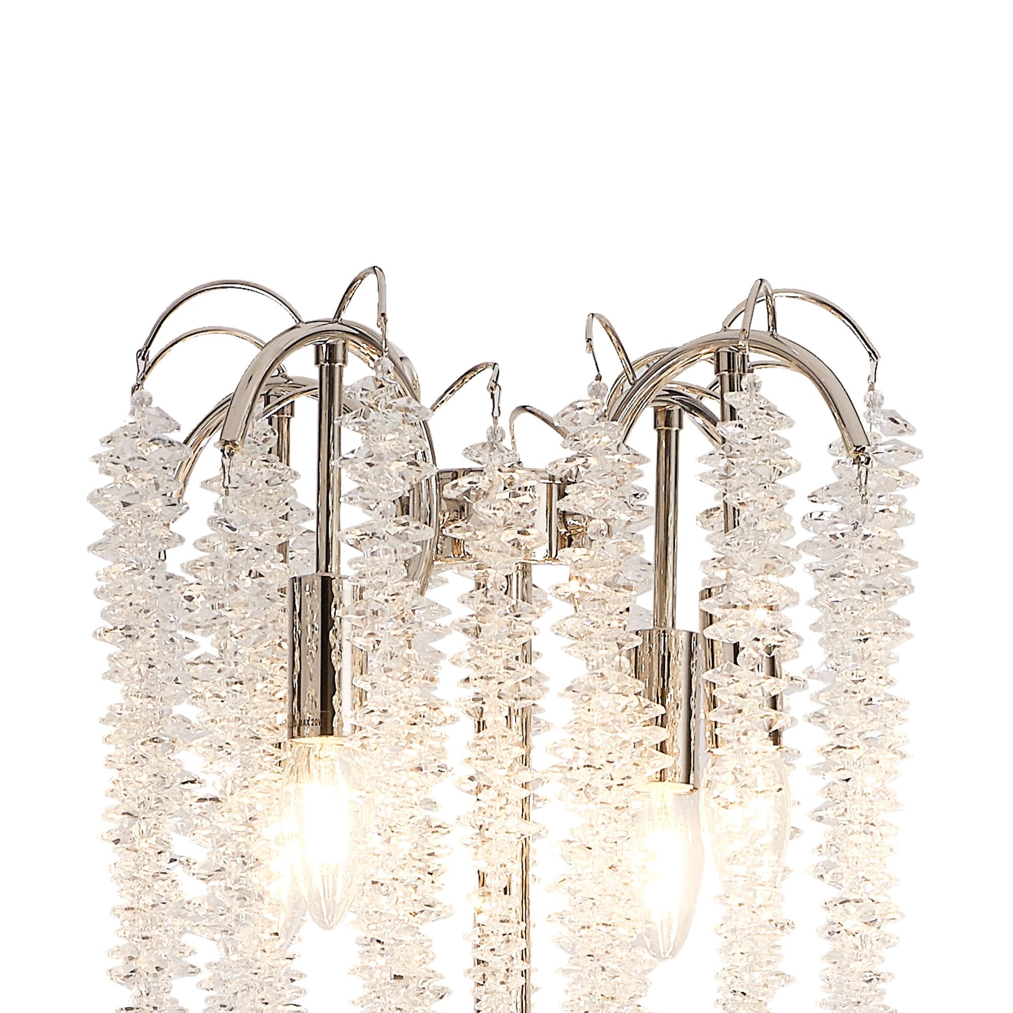 IL32905 Wisteria Floor Lamp 4 Light E14 Polished Nickel / Crystal