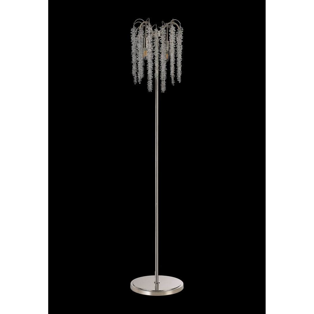 IL32905 Wisteria Floor Lamp 4 Light E14 Polished Nickel / Crystal