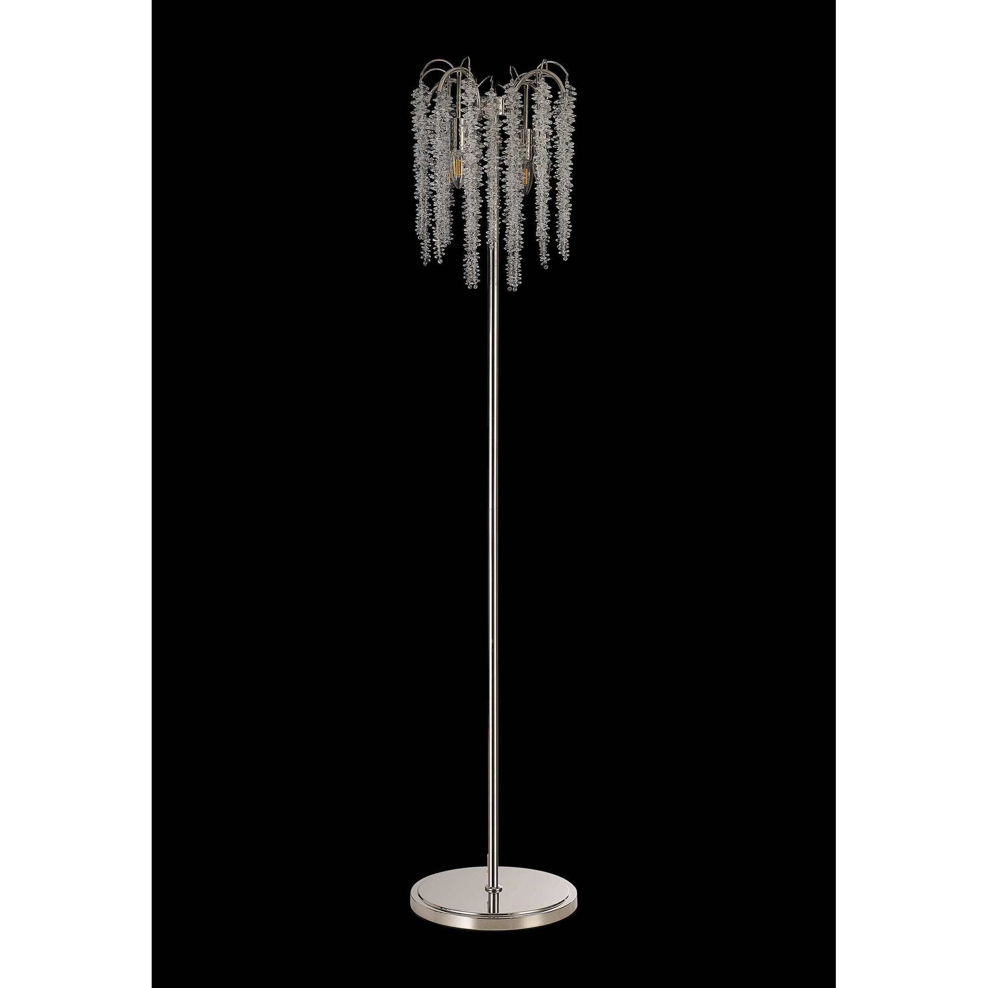IL32905 Wisteria Floor Lamp 4 Light E14 Polished Nickel / Crystal