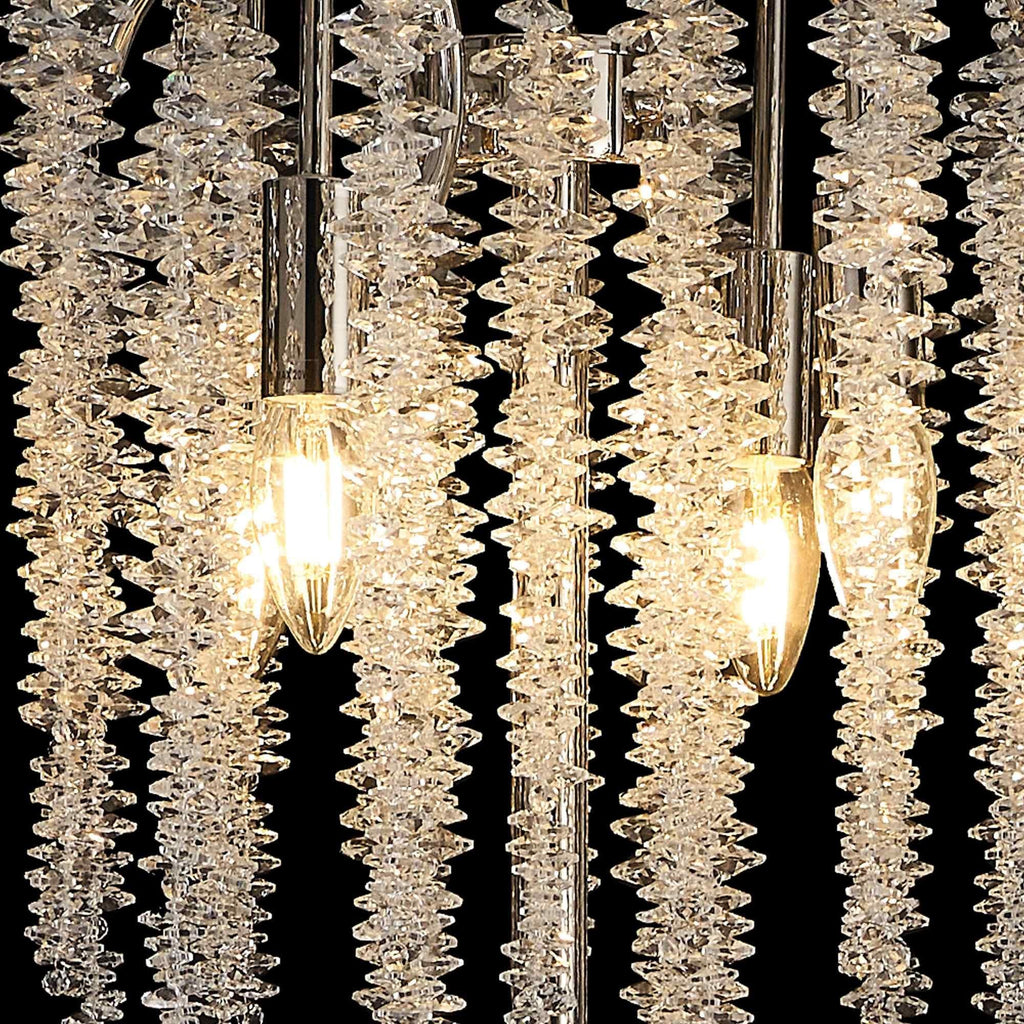 IL32905 Wisteria Floor Lamp 4 Light E14 Polished Nickel / Crystal