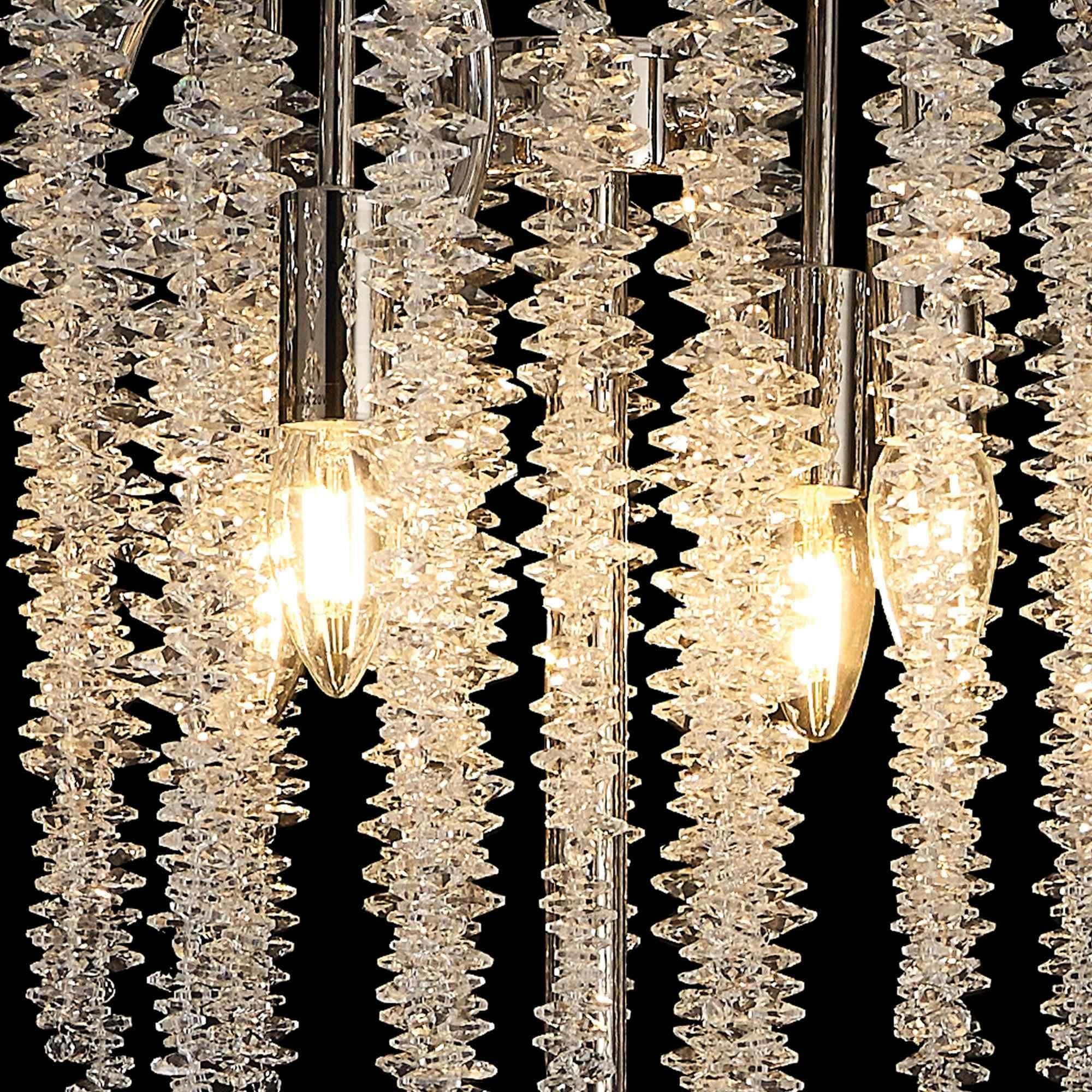 IL32905 Wisteria Floor Lamp 4 Light E14 Polished Nickel / Crystal