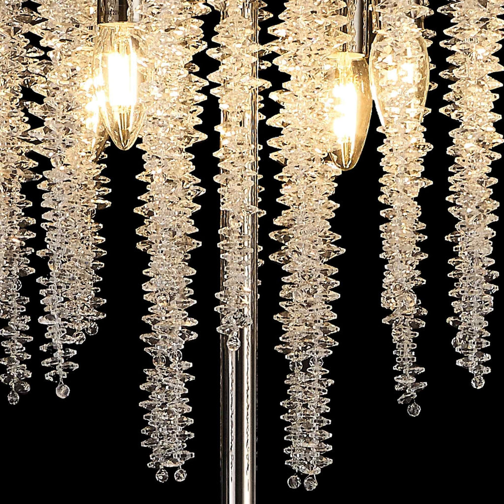 IL32905 Wisteria Floor Lamp 4 Light E14 Polished Nickel / Crystal