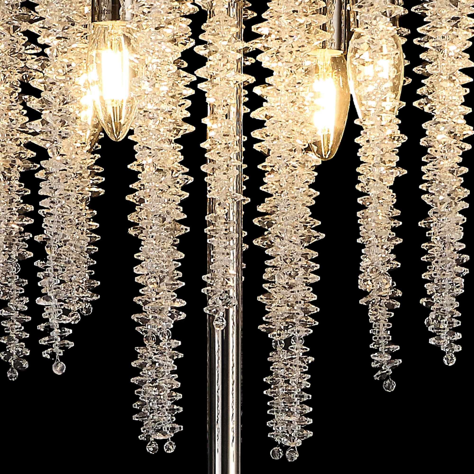 IL32905 Wisteria Floor Lamp 4 Light E14 Polished Nickel / Crystal