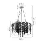 IL32882 Wisteria Round Pendant 7 Light E14 Polished Nickel / Crystal