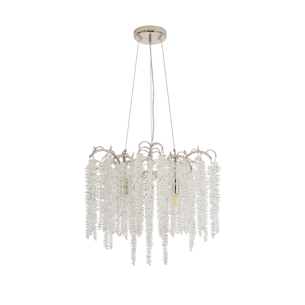IL32882 Wisteria Round Pendant 7 Light E14 Polished Nickel / Crystal