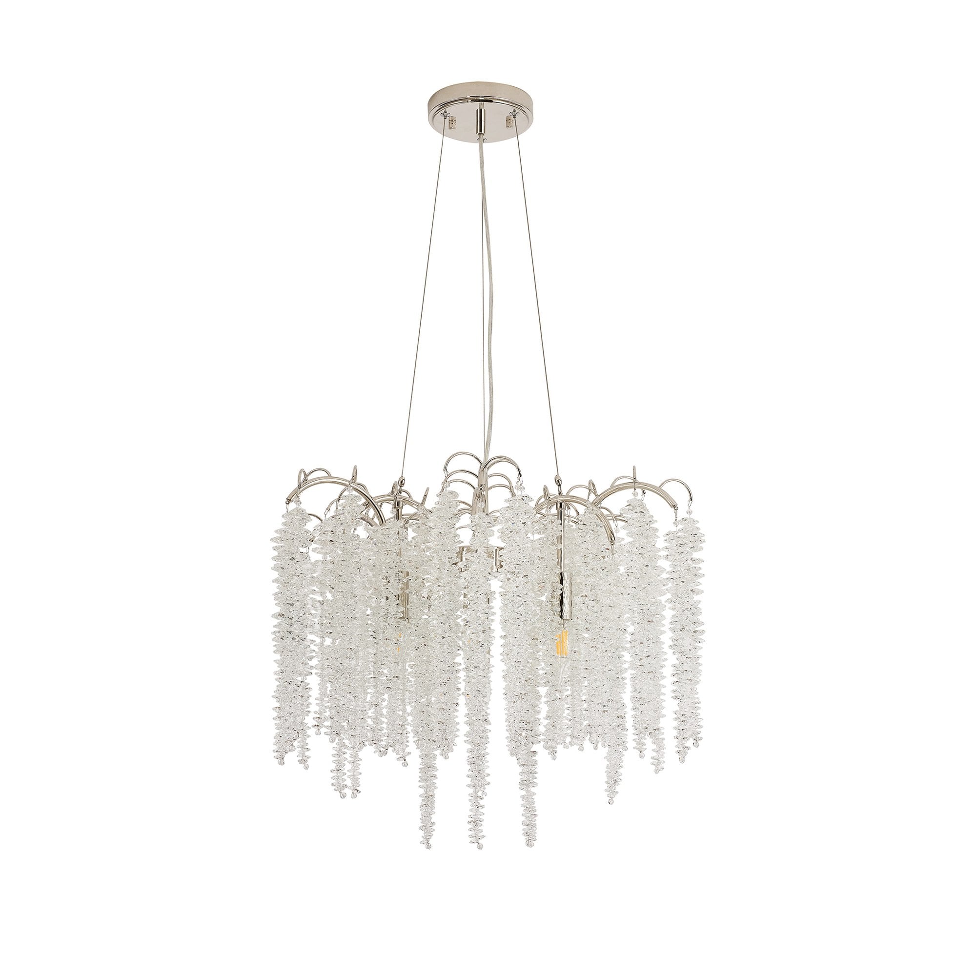 IL32882 Wisteria Round Pendant 7 Light E14 Polished Nickel / Crystal