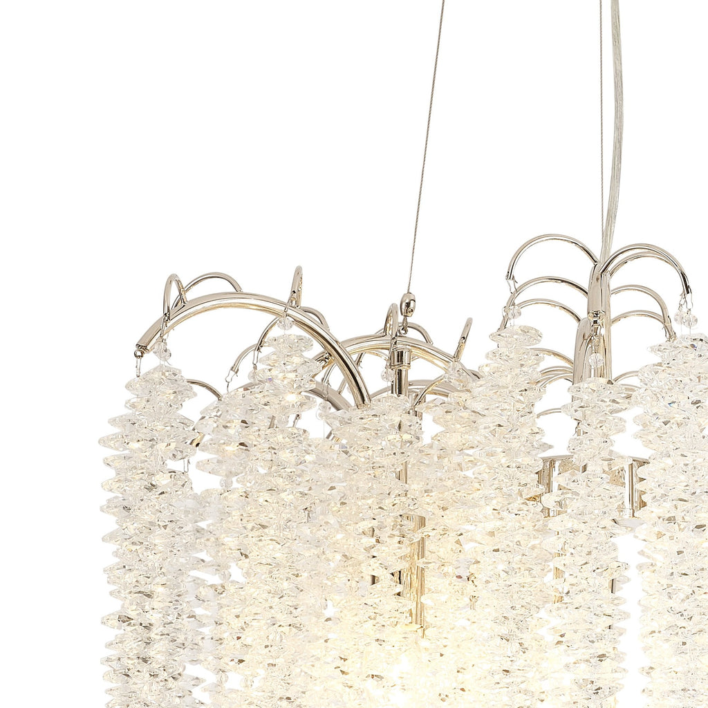 IL32882 Wisteria Round Pendant 7 Light E14 Polished Nickel / Crystal