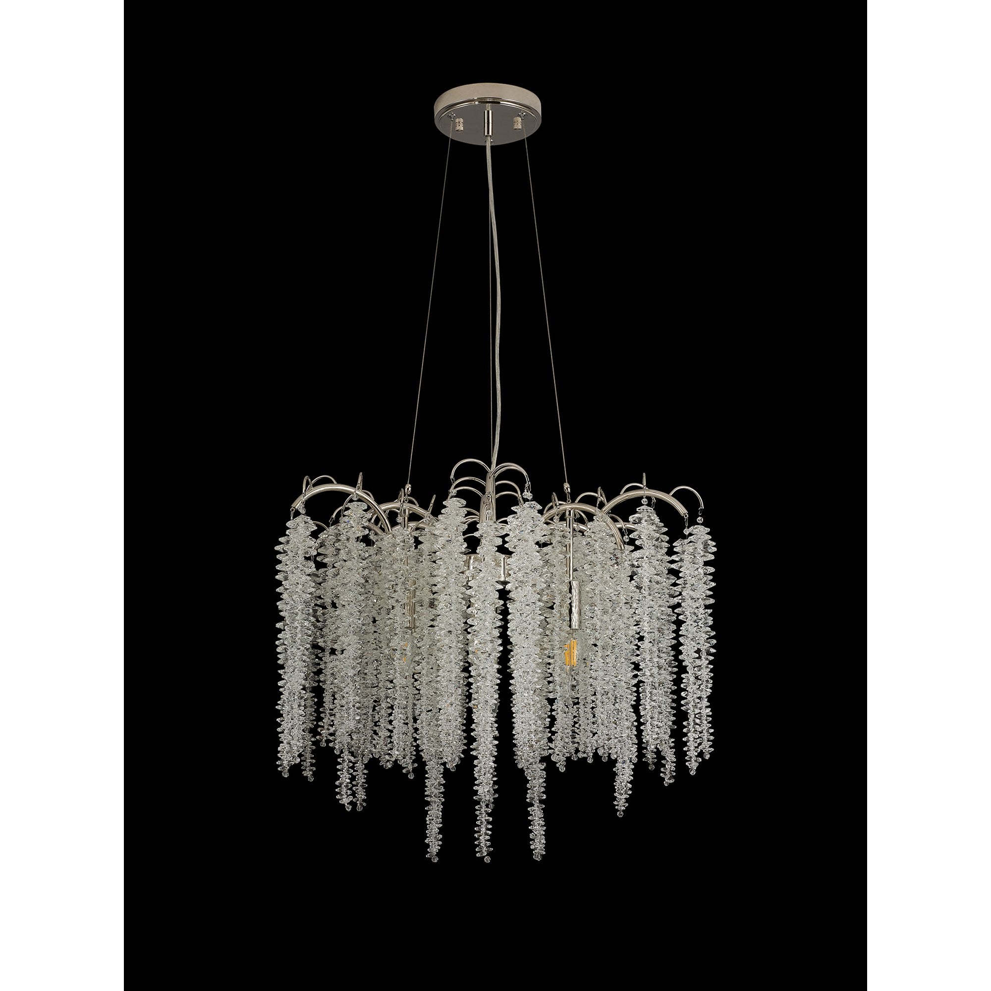 IL32882 Wisteria Round Pendant 7 Light E14 Polished Nickel / Crystal