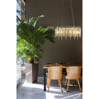 IL32884 Wisteria Oval Pendant 12 Light E14 Polished Nickel / Crystal
