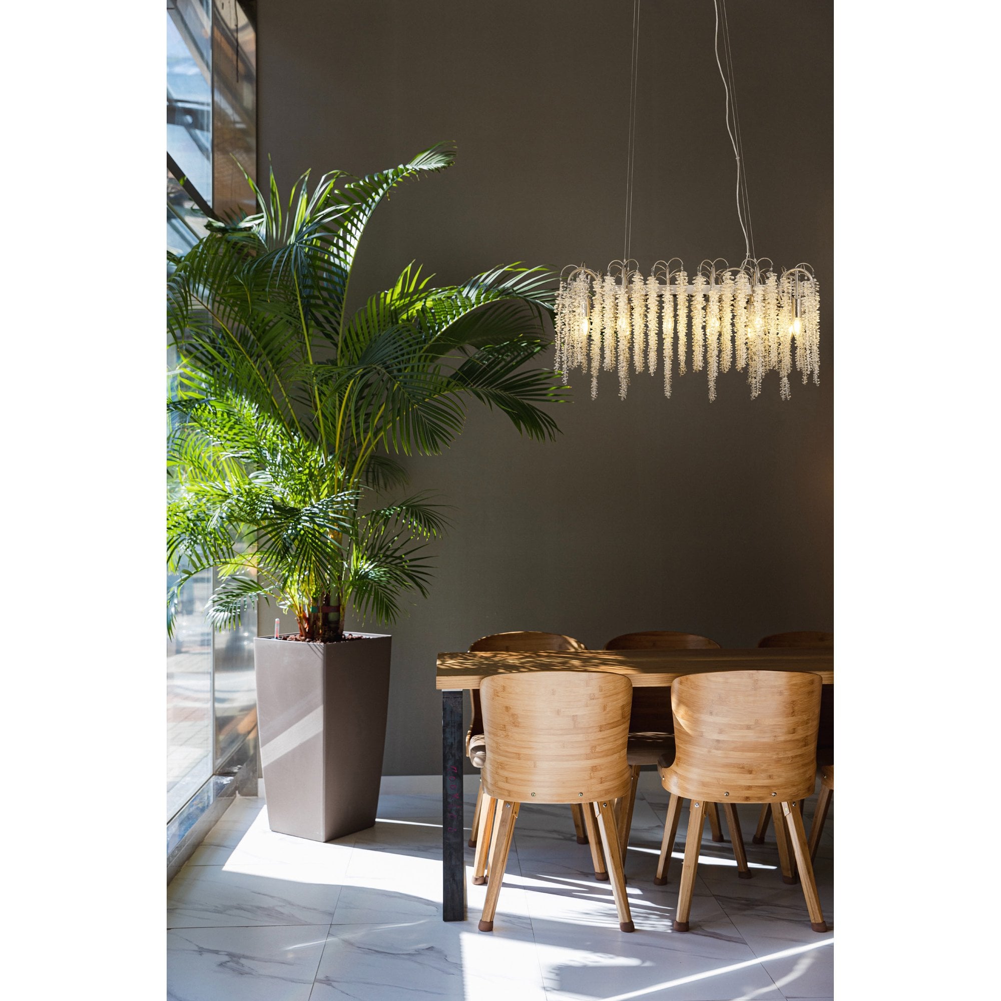 IL32884 Wisteria Oval Pendant 12 Light E14 Polished Nickel / Crystal