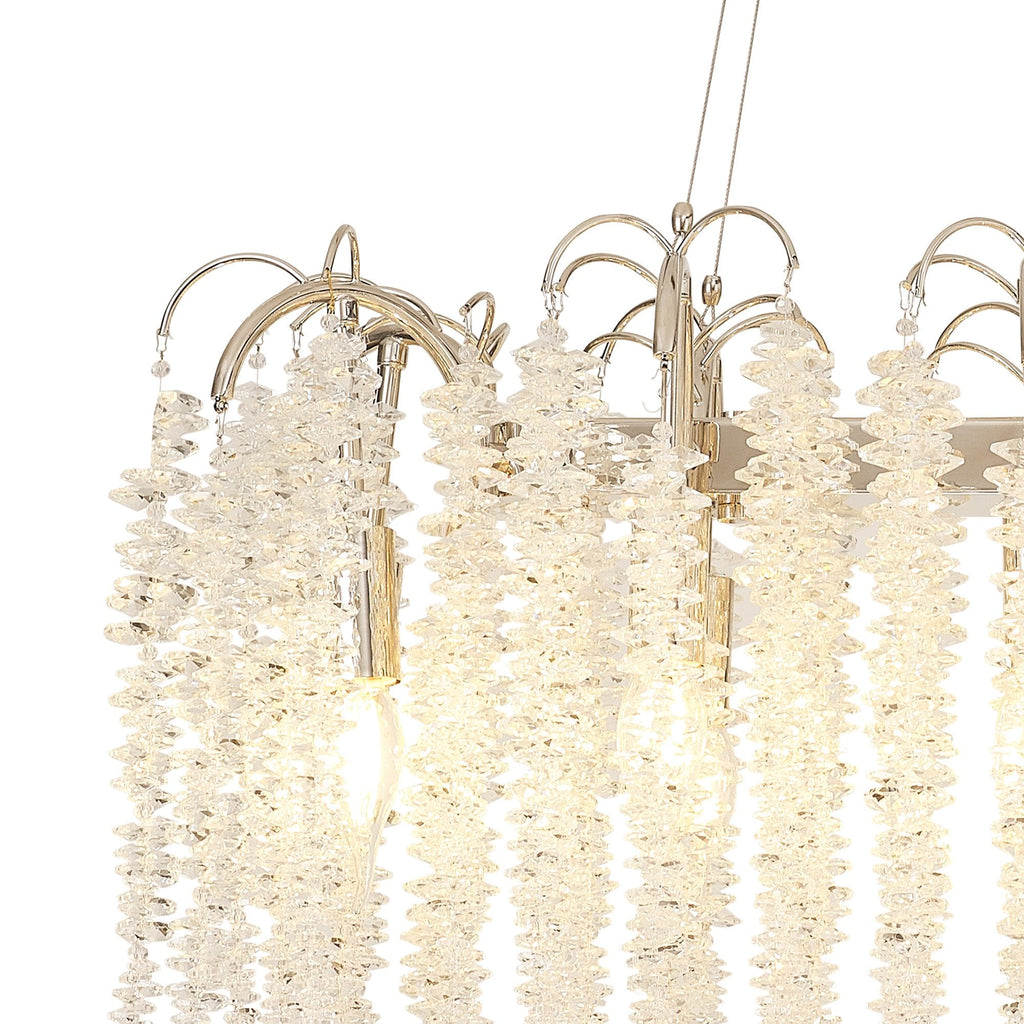 IL32884 Wisteria Oval Pendant 12 Light E14 Polished Nickel / Crystal