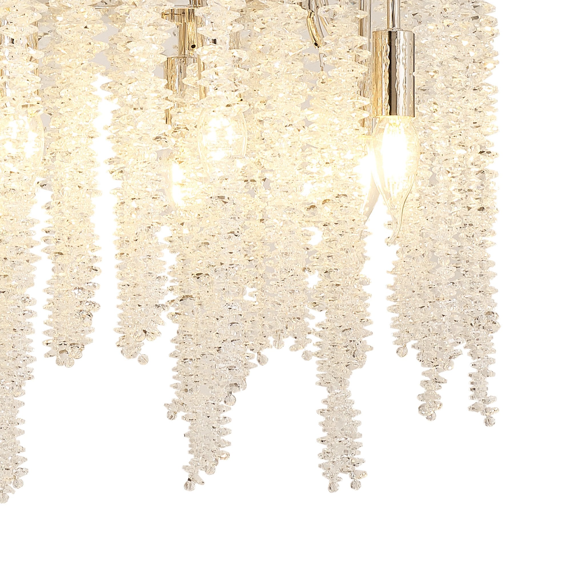 IL32884 Wisteria Oval Pendant 12 Light E14 Polished Nickel / Crystal