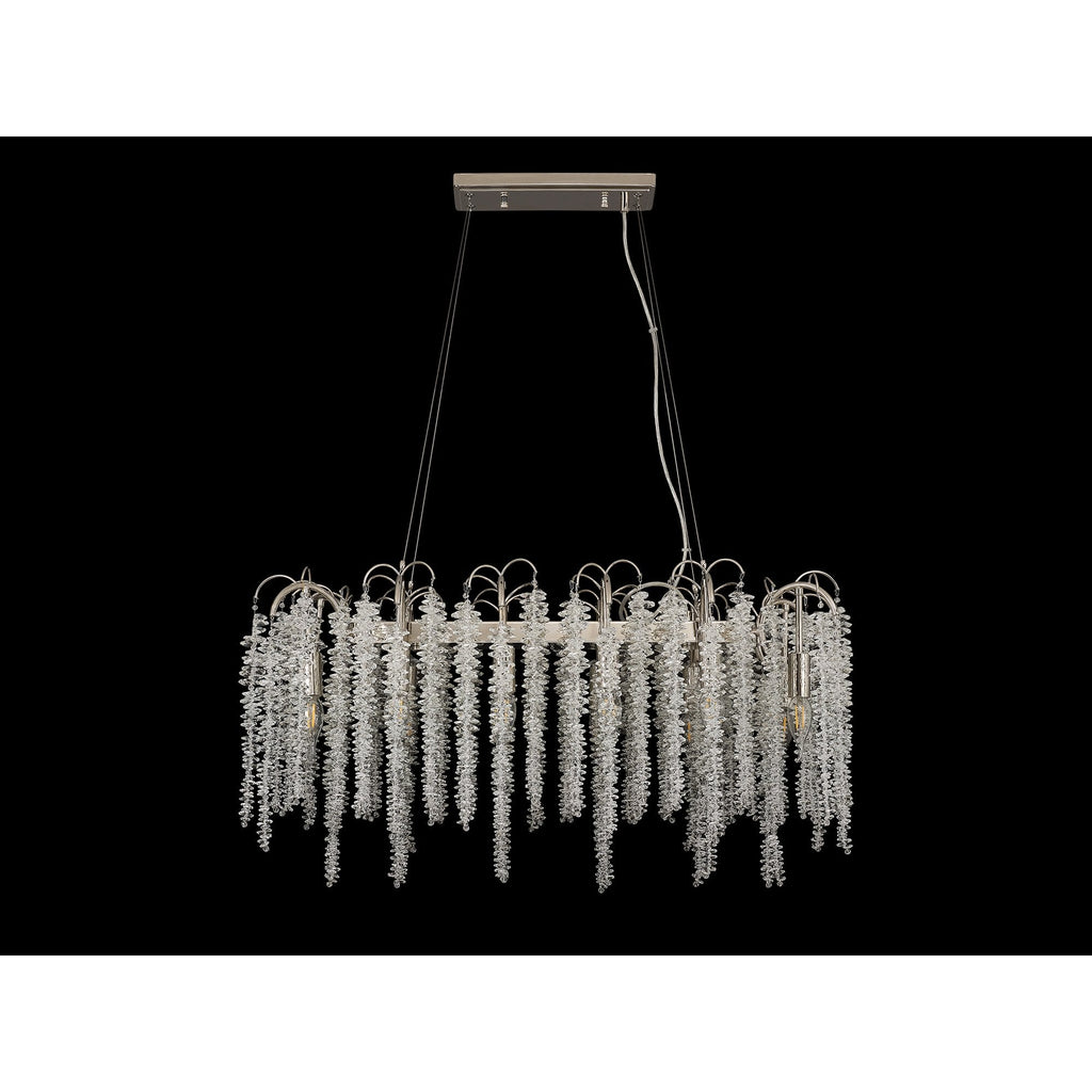IL32884 Wisteria Oval Pendant 12 Light E14 Polished Nickel / Crystal