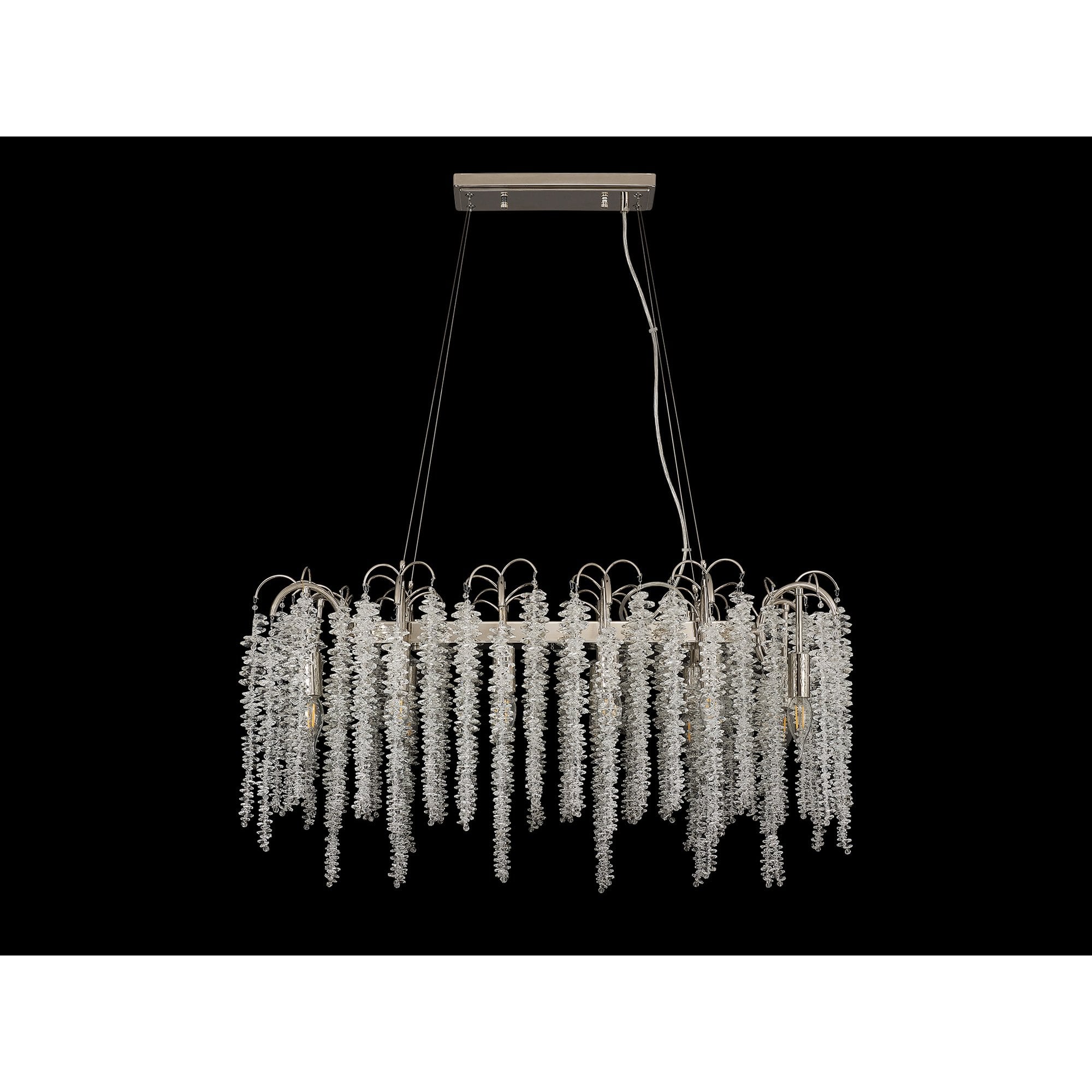 IL32884 Wisteria Oval Pendant 12 Light E14 Polished Nickel / Crystal