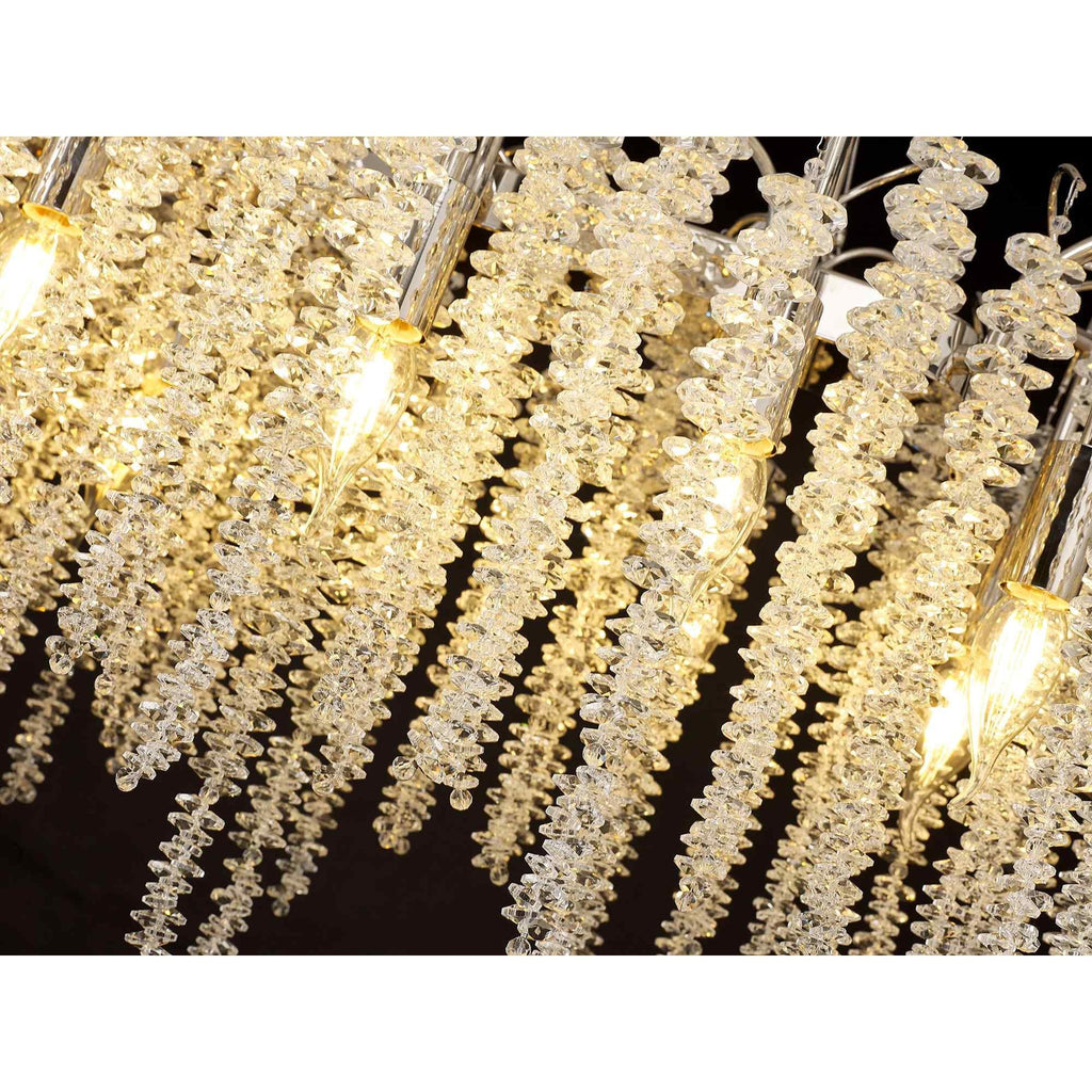 IL32884 Wisteria Oval Pendant 12 Light E14 Polished Nickel / Crystal