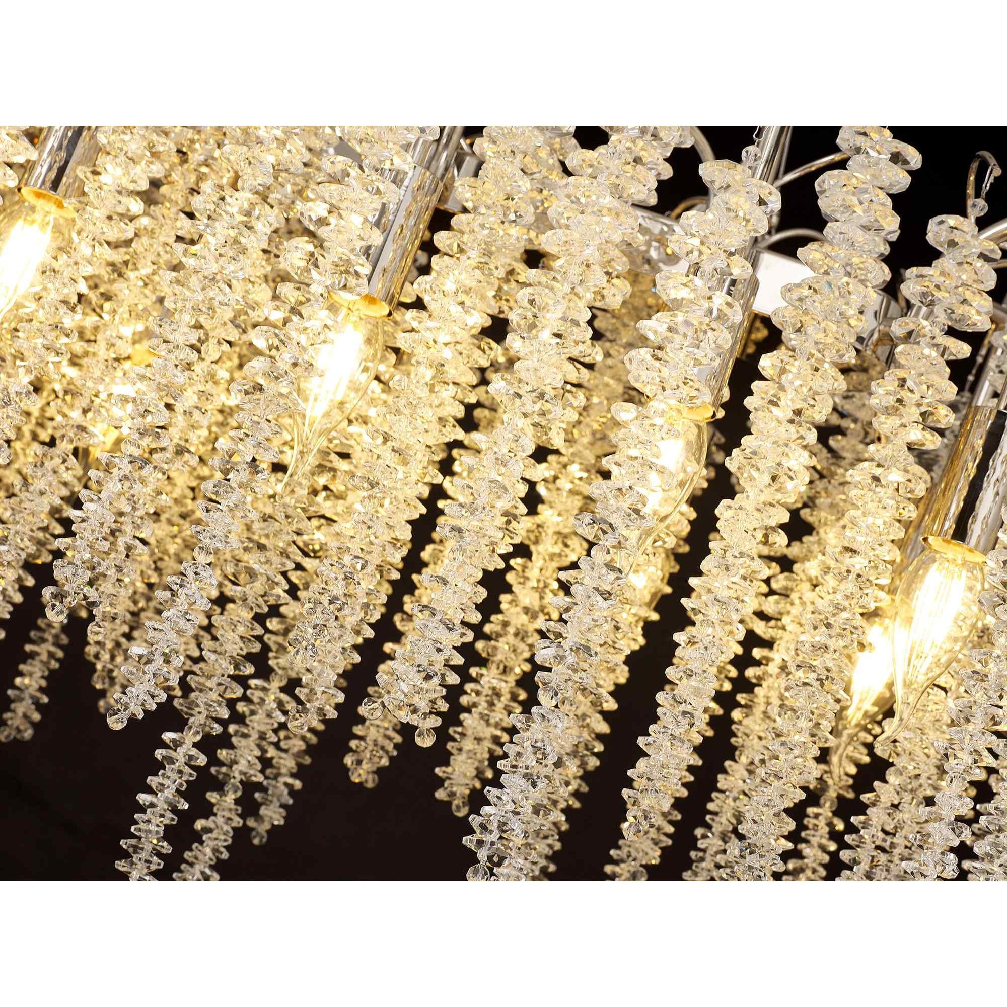IL32884 Wisteria Oval Pendant 12 Light E14 Polished Nickel / Crystal