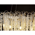 IL32884 Wisteria Oval Pendant 12 Light E14 Polished Nickel / Crystal