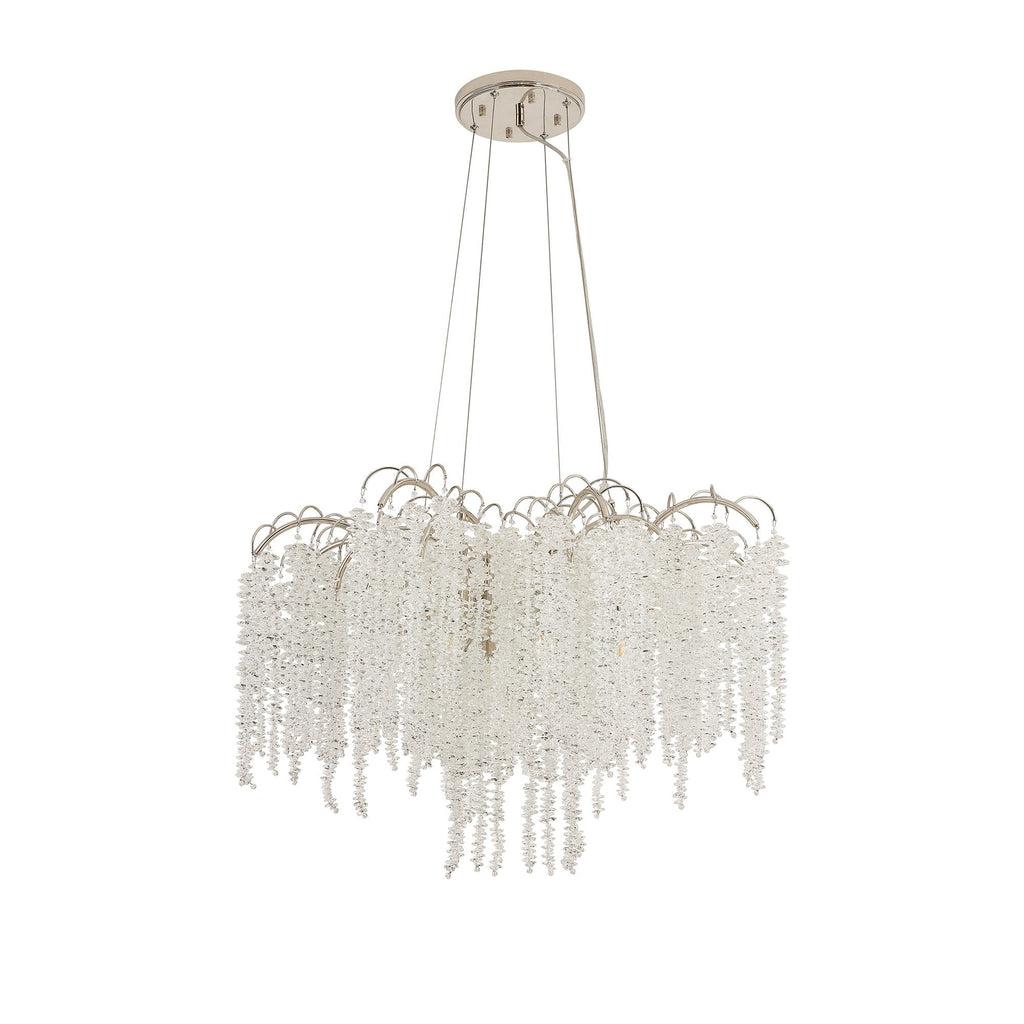 IL32883 Wisteria Round Pendant 9 Light E14 Polished Nickel / Crystal