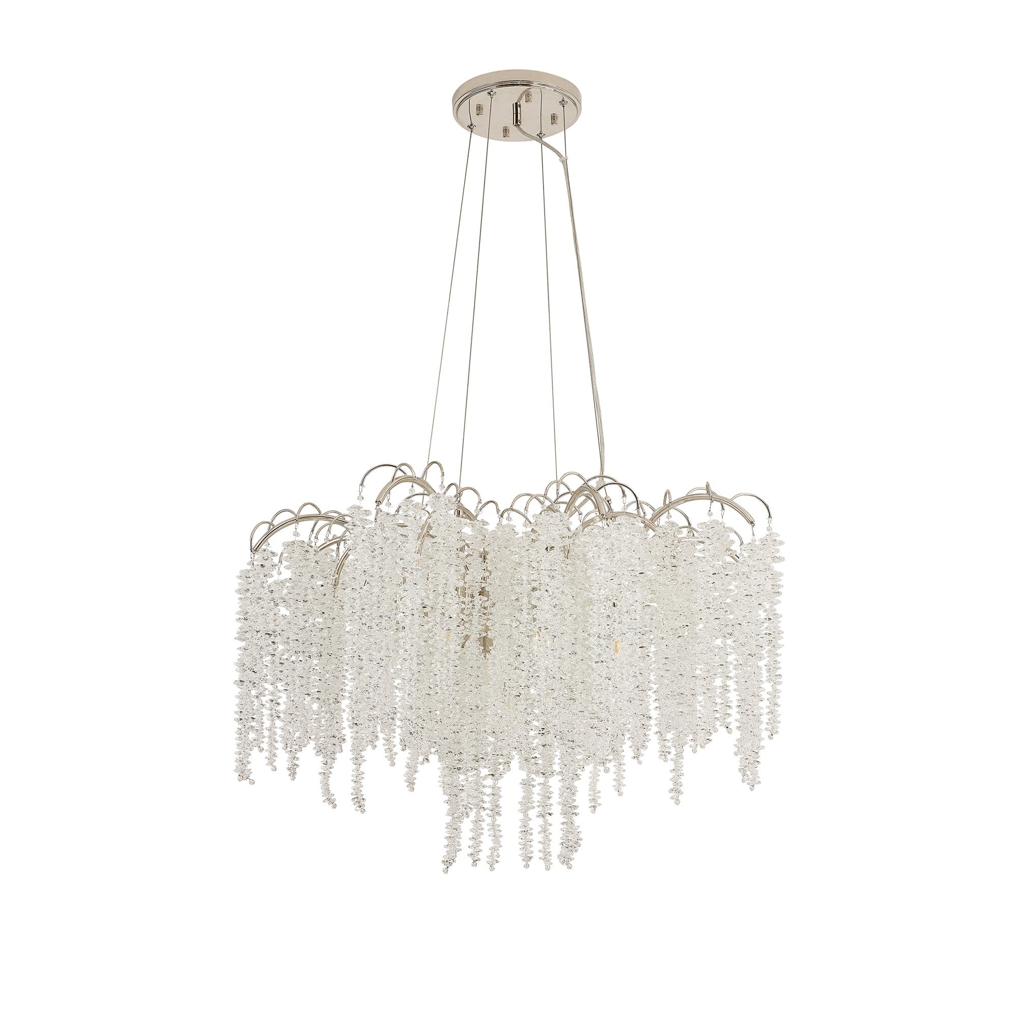 IL32883 Wisteria Round Pendant 9 Light E14 Polished Nickel / Crystal
