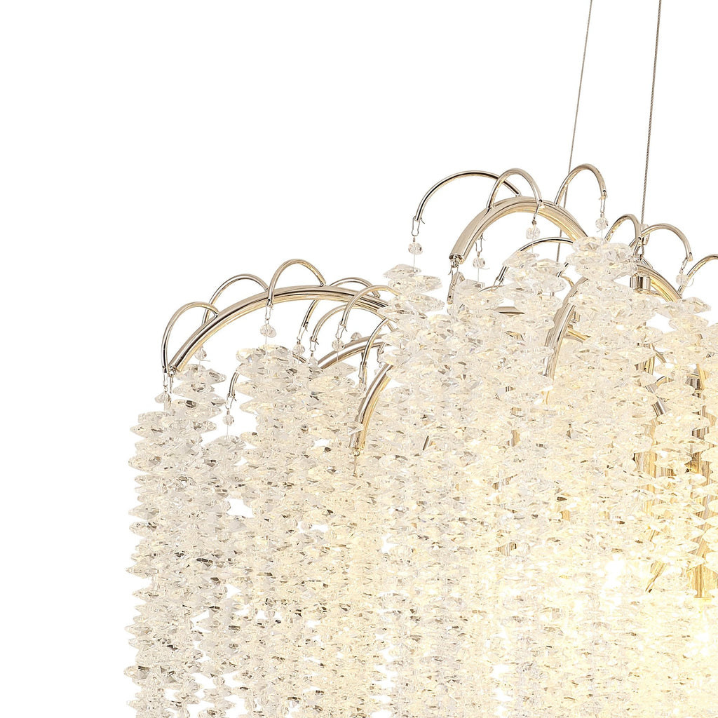 IL32883 Wisteria Round Pendant 9 Light E14 Polished Nickel / Crystal